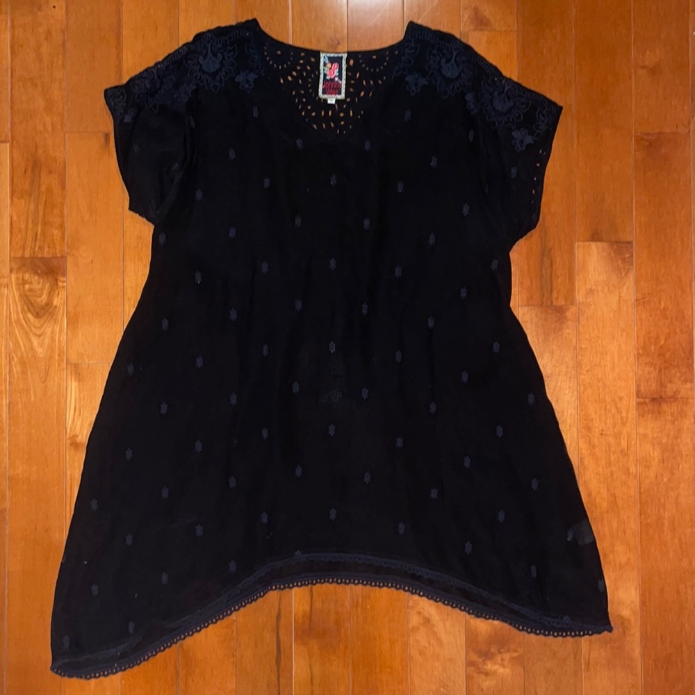 Johnny Was sheer black cover up / dress